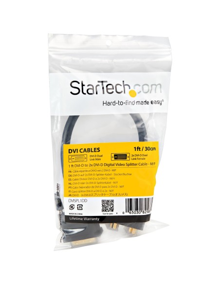 StarTech.com Cable Duplicador Divisor de Vídeo DVI-D de 2 Puertos Salidas Compacto - Bifurcador