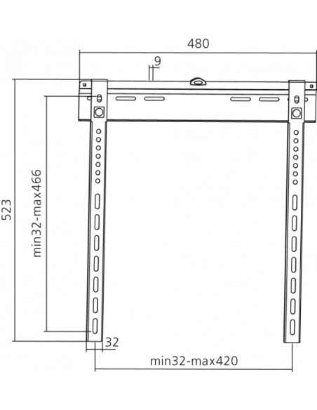 Equip 650320 soporte de pared para pantalla plana 139,7 cm (55") Negro