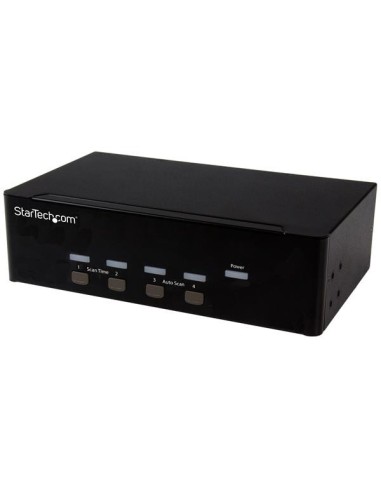 StarTech.com Conmutador KVM de 4 puertos con VGA doble y concentrador USB 2.0 de 2 puertos