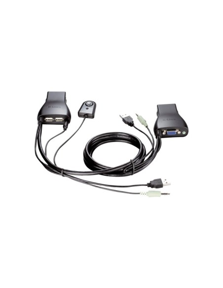 D-Link DKVM-222 cable para video, teclado y ratón (kvm) Negro 1,8 m