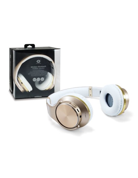 Conceptronic CHSPBTNFCSPKG auriculares para móvil Binaural Diadema Oro, Blanco