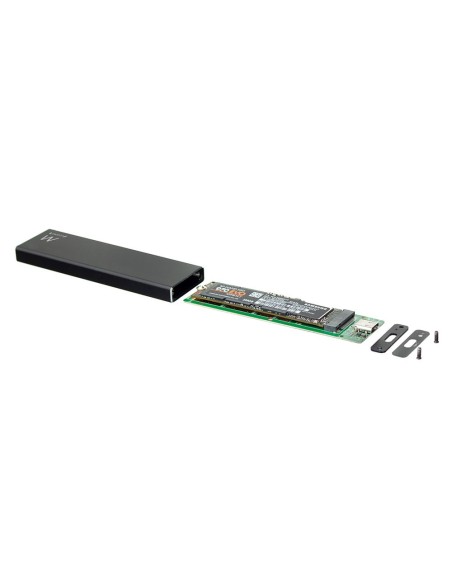 Ewent EW7024 caja para disco duro externo Caja externa para unidad de estado sólido (SSD) Negro M.2