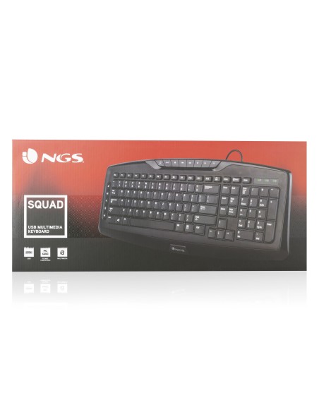 NGS Squad teclado USB QZERTY Español Negro