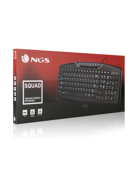 NGS Squad teclado USB QZERTY Español Negro