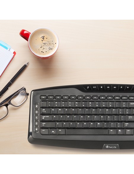 NGS Squad teclado USB QZERTY Español Negro