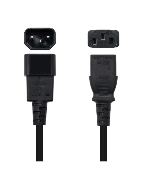 Nanocable Cable alimentación CPU, C13 H-C14 M, negro, 5.0m