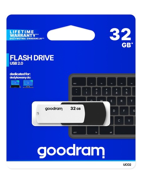 Goodram UCO2 unidad flash USB 32 GB USB tipo A 2.0 Negro, Blanco