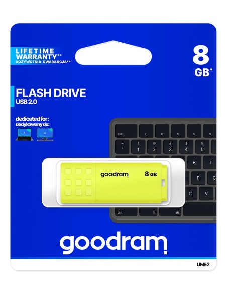 Goodram UME2 unidad flash USB 8 GB USB tipo A 2.0 Amarillo