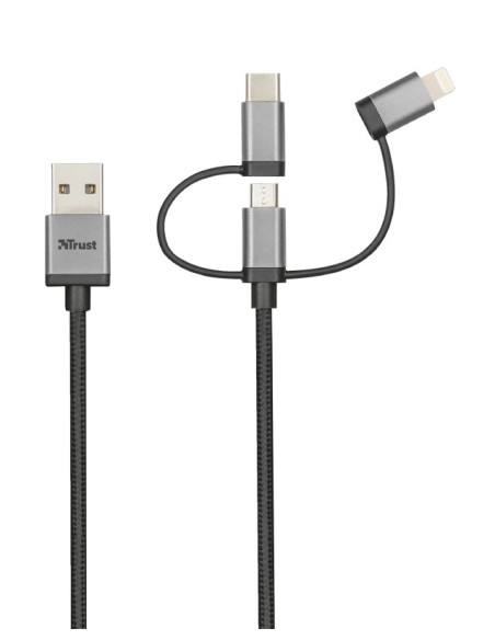 Trust 22693 cable USB 1 m USB 2.0 USB A Micro-USB B Negro, Plata