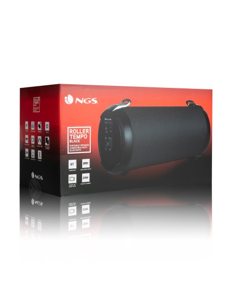 NGS Roller Tempo Altavoz portátil estéreo Negro 20 W
