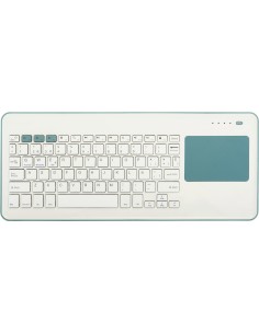 SilverHT Teclado Inalámbrico con Touchpad compatible con Smart TV, PC, Mac, iOS y Android Blanco y Melocotón