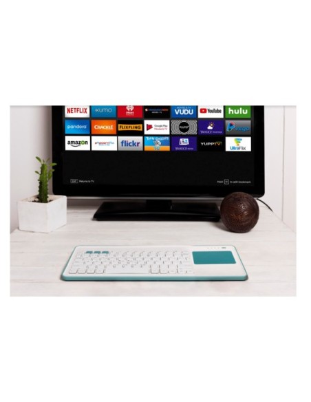 SilverHT Teclado Inalámbrico con Touchpad compatible con Smart TV, PC, Mac, iOS y Android Blanco y Melocotón