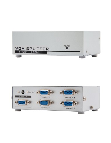 Nanocable VGA DUPLICADOR PARA 4 MONITORES CON ALIM.