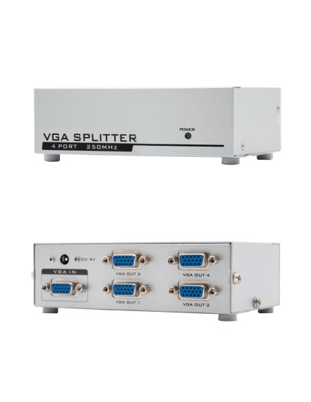 Nanocable VGA DUPLICADOR PARA 4 MONITORES CON ALIM.