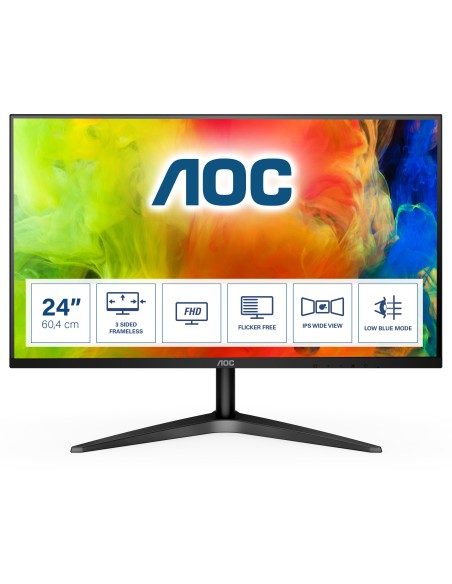 AOC Basic-line 24B1XHS pantalla para PC 60,5 cm (23.8") 1920 x 1080 Pixeles Full HD LED Plana Negro