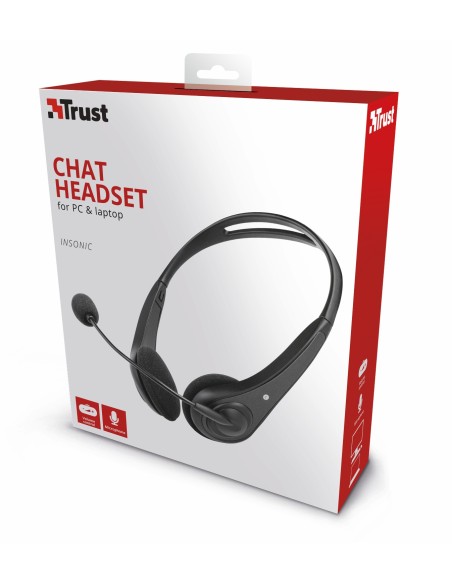 AURICULAR TRUST CON MICROFONO INSONIC PC LAPTOP 2X3.5  NEGRO 21664