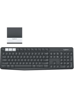 Logitech K375s RF Wireless + Bluetooth QWERTY Español Grafito, Blanco