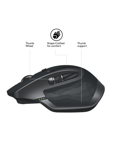 Logitech MX Master 2S ratón mano derecha RF inalámbrica + Bluetooth Laser 1000 DPI