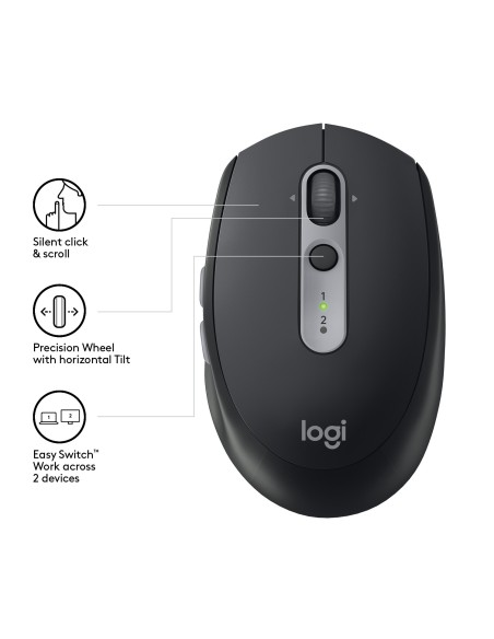 Logitech M590 ratón mano derecha RF inalámbrica + Bluetooth Óptico 1000 DPI