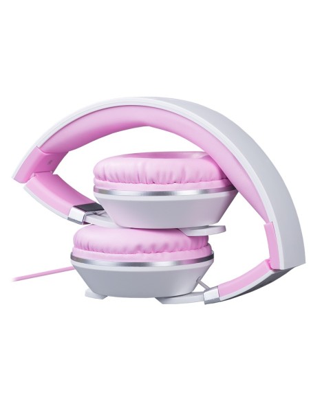 Hiditec COOL KIDS auriculares para móvil Binaural Diadema Rosa, Blanco Alámbrico