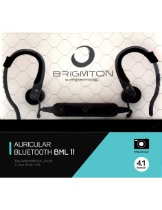 Brigmton BML 11 auriculares para móvil Monoaural Dentro de oído Negro Inalámbrico