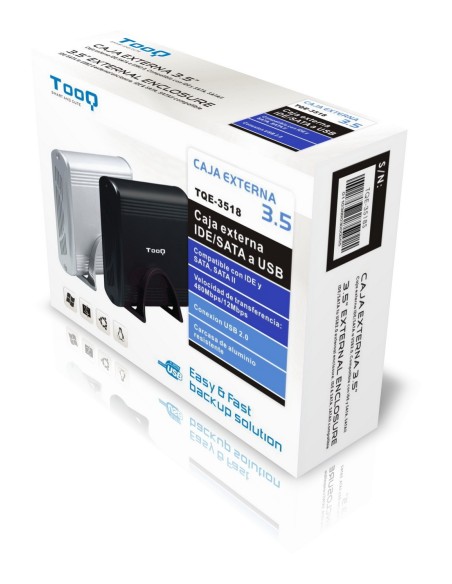 TooQ CAJA HDD 3,5" IDE SATA A USB 2.0 NEGRA