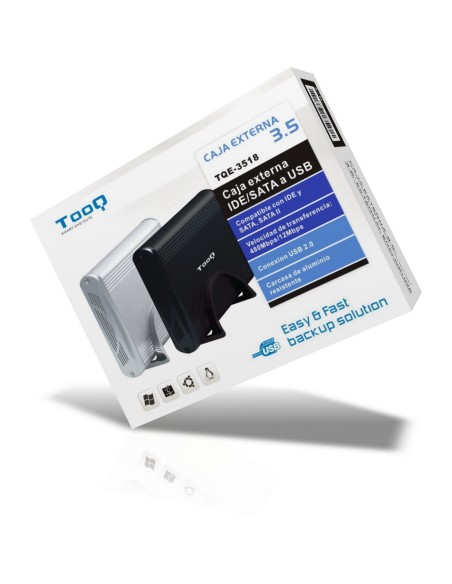 TooQ CAJA HDD 3,5" IDE SATA A USB 2.0 NEGRA