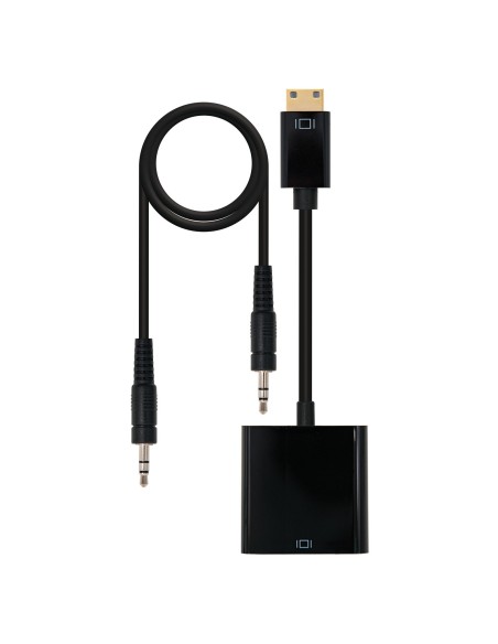 Nanocable 10.16.2003-BK cable gender changer mini HDMI SVGA, 3.5mm Negro