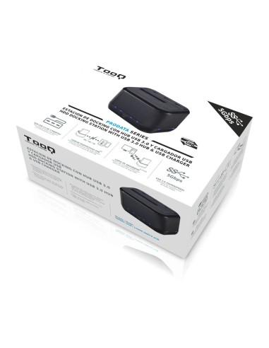 TooQ TQDSHC-101B base de conexión para disco duro USB 3.0 (3.1 Gen 1) Type-B Negro