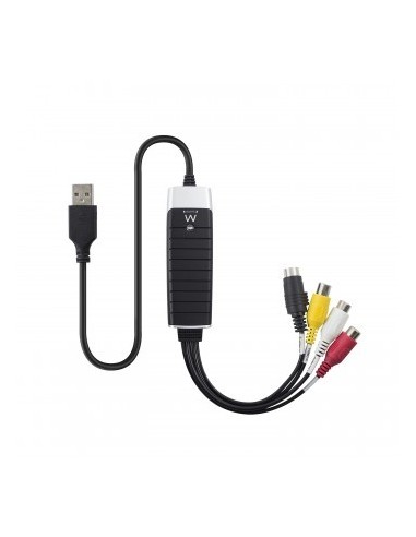 Ewent EW3706 adaptador de cable USB 2.0 S-Video Composite AV Negro, Gris, Rojo, Blanco, Amarillo