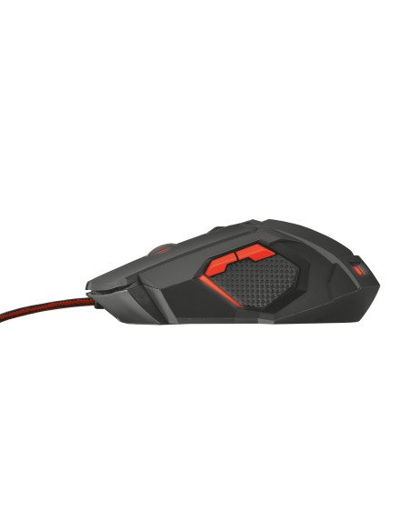 Trust GXT 148 ratón USB Óptico 3200 DPI Ambidextro Negro, Rojo