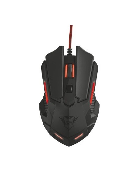 Trust GXT 148 ratón USB Óptico 3200 DPI Ambidextro Negro, Rojo