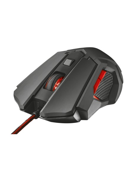 Trust GXT 148 ratón USB Óptico 3200 DPI Ambidextro Negro, Rojo