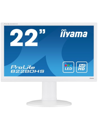 iiyama ProLite B2280HS-W1 pantalla para PC 54,6 cm (21.5") Full HD LED Plana Mate Blanco