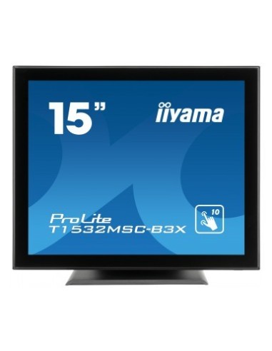 iiyama ProLite T1532MSC-B3X monitor pantalla táctil 38,1 cm (15") 1024 x 768 Pixeles Negro Multi-touch Mesa