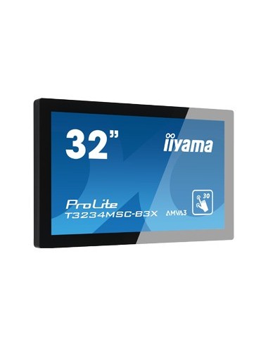 iiyama ProLite T3234MSC-B3X monitor pantalla táctil 80 cm (31.5") 1920 x 1080 Pixeles Negro Multi-touch Multi-usuario
