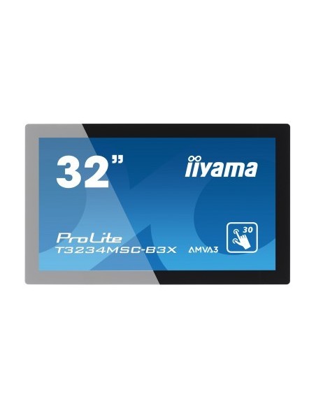 iiyama ProLite T3234MSC-B3X monitor pantalla táctil 80 cm (31.5") 1920 x 1080 Pixeles Negro Multi-touch Multi-usuario
