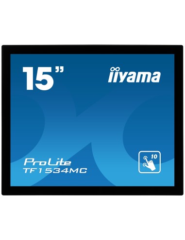 iiyama ProLite TF1534MC-B1X monitor pantalla táctil 38,1 cm (15") 1024 x 768 Pixeles Negro Multi-touch Multi-usuario