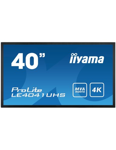 iiyama LE4041UHS-B1 pantalla de señalización 100,3 cm (39.5") LED 4K Ultra HD Digital signage flat panel Negro
