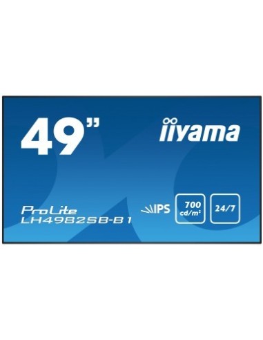 iiyama LH4982SB-B1 pantalla de señalización 124,5 cm (49") LED Full HD Negro