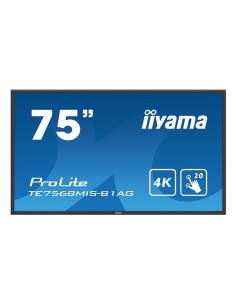 iiyama ProLite TE7568MIS-B1AG Panel plano interactivo 190,5 cm (75") LED 4K Ultra HD Negro Pantalla táctil