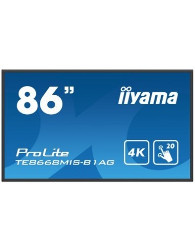 iiyama ProLite TE8668MIS-B1AG monitor pantalla táctil 2,17 m (85.6") 3840 x 2160 Pixeles Negro Multi-touch Multi-usuario