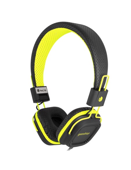 NGS ELEC-HEADP-0060 Diadema Binaural Alámbrico Negro, Amarillo auriculares para móvil