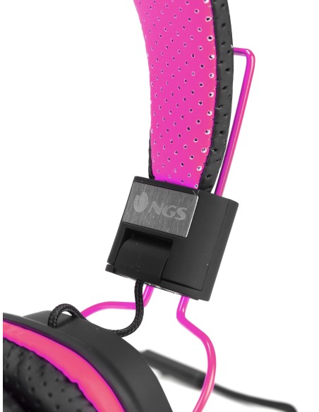 NGS Pink Gumdrop auriculares para móvil Binaural Diadema Negro, Rosa Alámbrico
