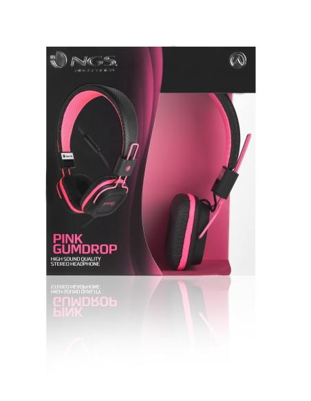 NGS Pink Gumdrop auriculares para móvil Binaural Diadema Negro, Rosa Alámbrico