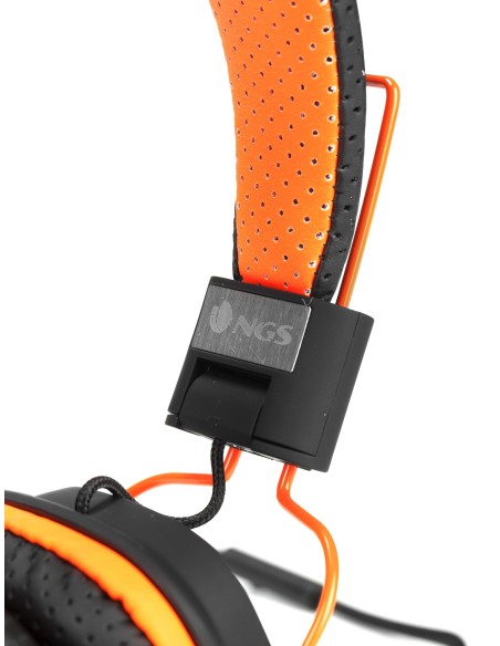 NGS Orange Gumdrop auriculares para móvil Binaural Diadema Negro, Naranja Alámbrico