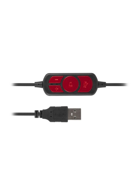 NGS VOX700 USB Binaural Diadema Negro, Rojo