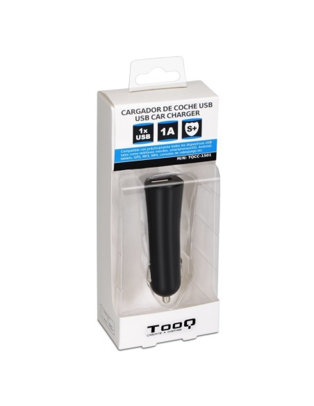 CARGADOR COCHE 1 USB 1A NEGRO (TQCC-15001)