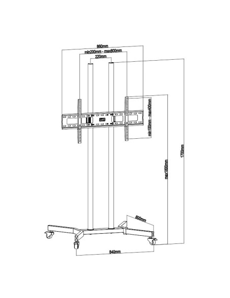 SOPORTE TV HASTA 37 A 70 MAX 80KGR VESA 800X400