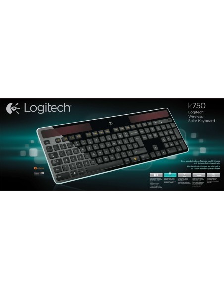 Logitech K750 teclado RF inalámbrico QWERTY Español Negro